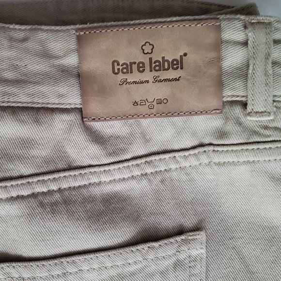 CARE LABEL Wide Leg Drawstring Jeans in Light Khaki Beige Size 4/27 Brand New - Picture 6 of 9